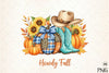Howdy Fall Cowboy Boots Pumpkin Clipart Bundle