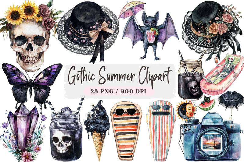 Gothic Summer Clipart Bundle - CraftNest - Digital Crafting and Art