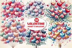 Valentine Heart Balloons Clipart Bundle 4 - CraftNest - Digital Crafting and Art