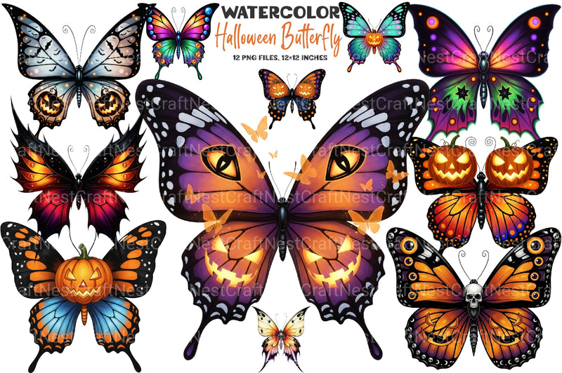 Halloween Butterfly Clipart Bundle 99 - CraftNest - Digital Crafting and Art