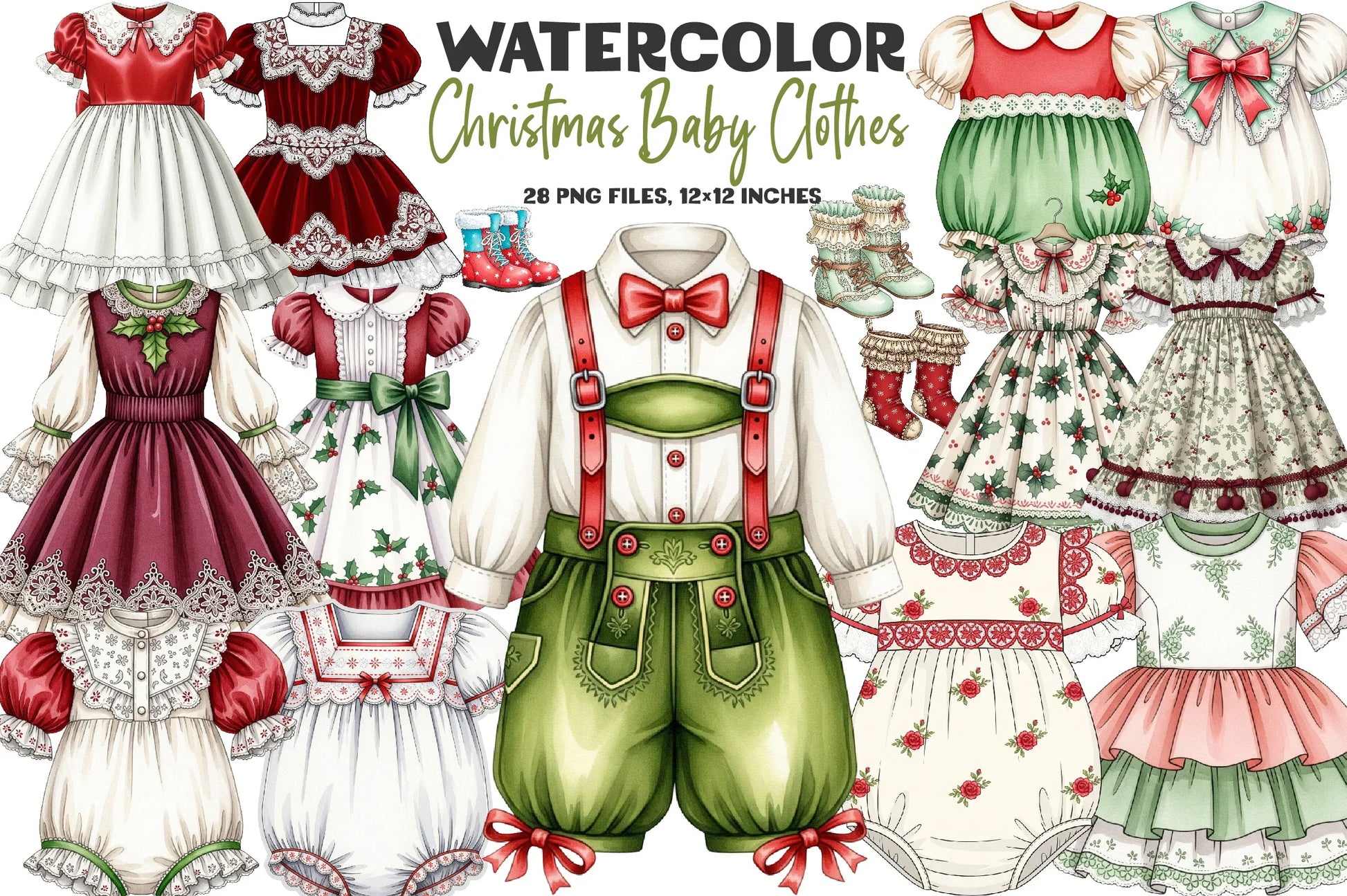 Christmas Flowers in Jar Clipart Bundle - CraftNest - Digital Crafting and Art