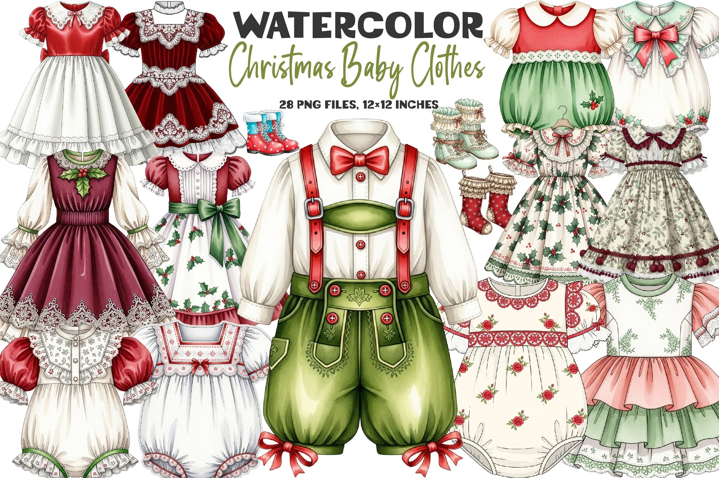 Christmas Flowers in Jar Clipart Bundle - CraftNest - Digital Crafting and Art