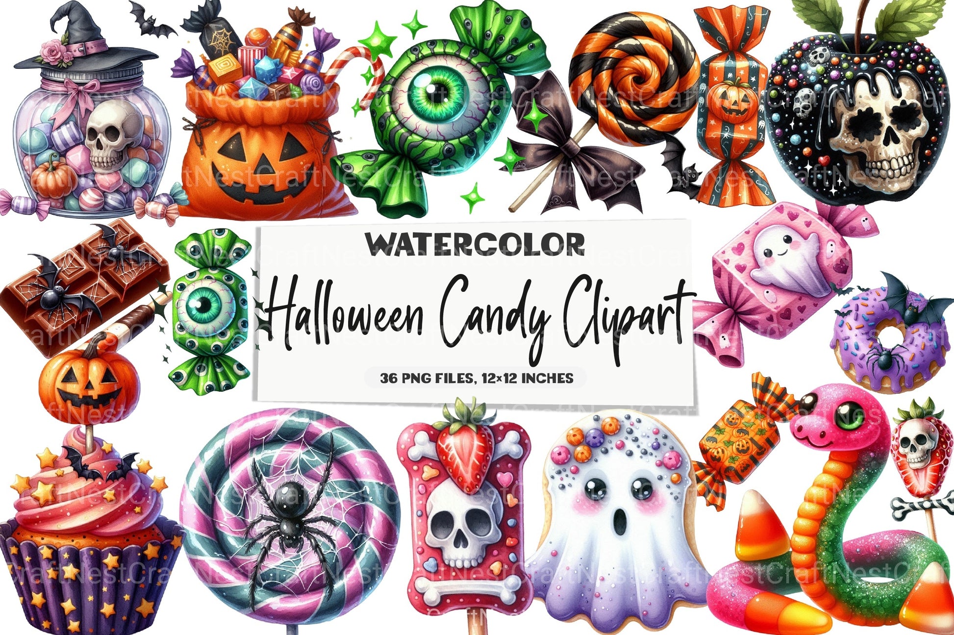 Halloween Candy Clipart Bundle 1 - CraftNest - Digital Crafting and Art