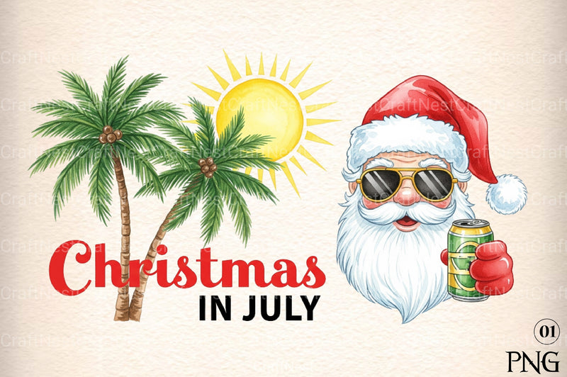Christmas in July Funny Clipart Bundle 9 - CraftNest - Digital Crafting and Art
