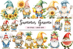 Summer Gnome Clipart Bundle - CraftNest - Digital Crafting and Art