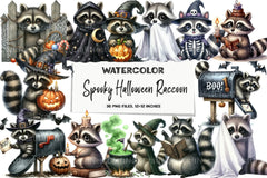 Spooky Halloween Raccoon Clipart Bundle - CraftNest - Digital Crafting and Art