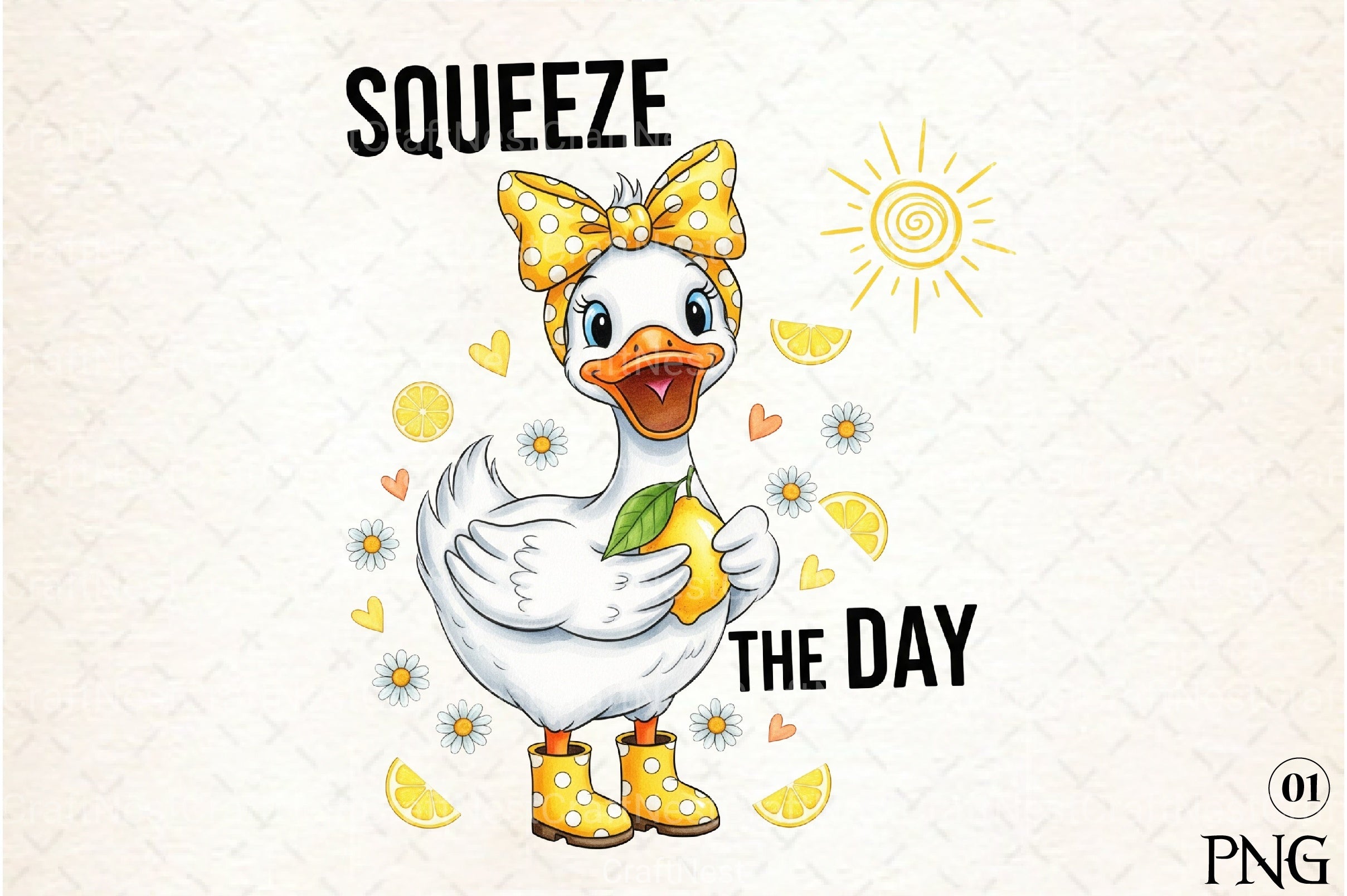 Funny Lemon Goose Clipart Bundle: Positive Main Squeeze - CraftNest - Digital Crafting and Art