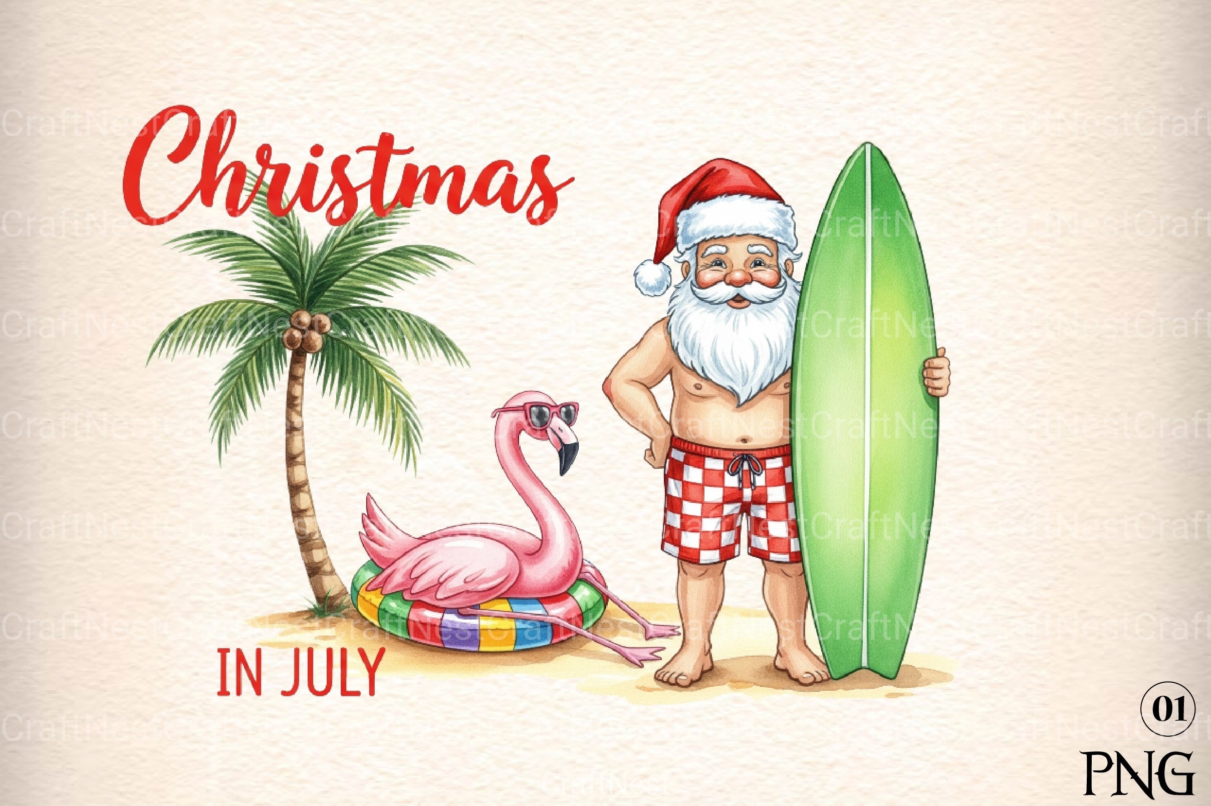 Christmas in July Funny Clipart Bundle 34 - CraftNest - Digital Crafting and Art