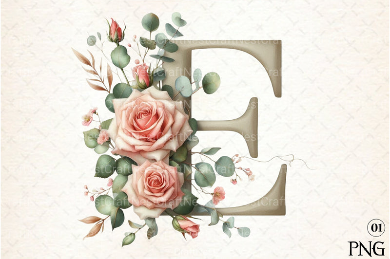 Floral Alphabet Clipart Bundle 11 - CraftNest - Digital Crafting and Art