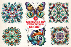 Peacock Butterfly Clipart Bundle - CraftNest - Digital Crafting and Art
