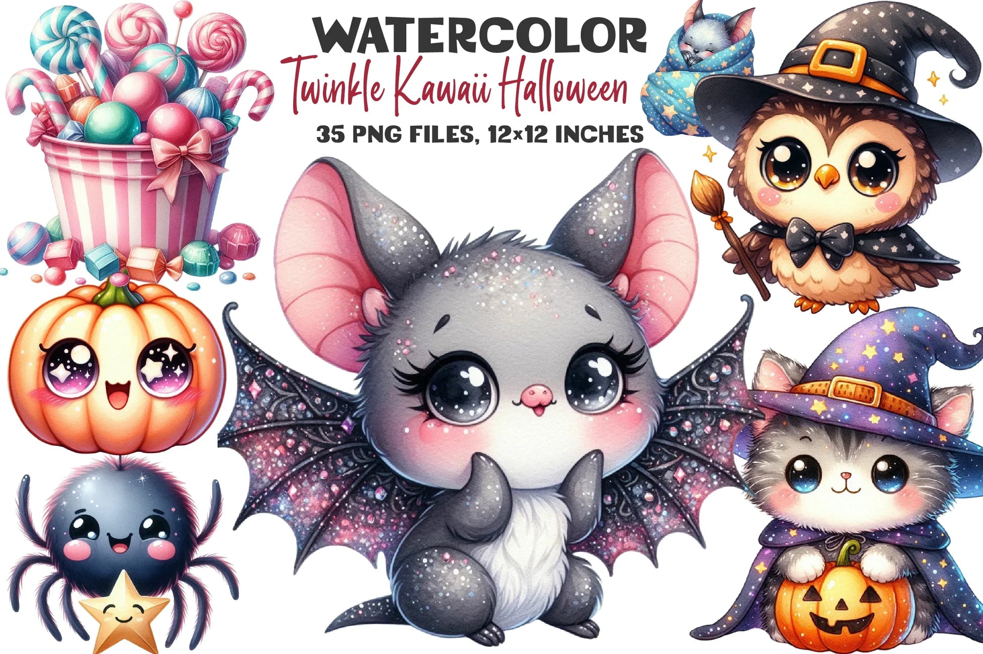Kawaii Halloween Clipart Bundle - Twinkle Design - CraftNest - Digital Crafting and Art