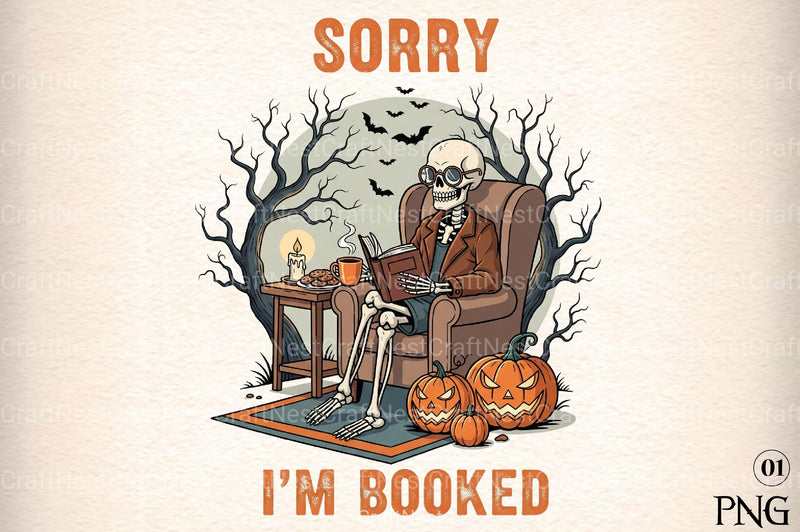 Spooky Skeleton Book Lover Clipart Bundle - CraftNest - Digital Crafting and Art