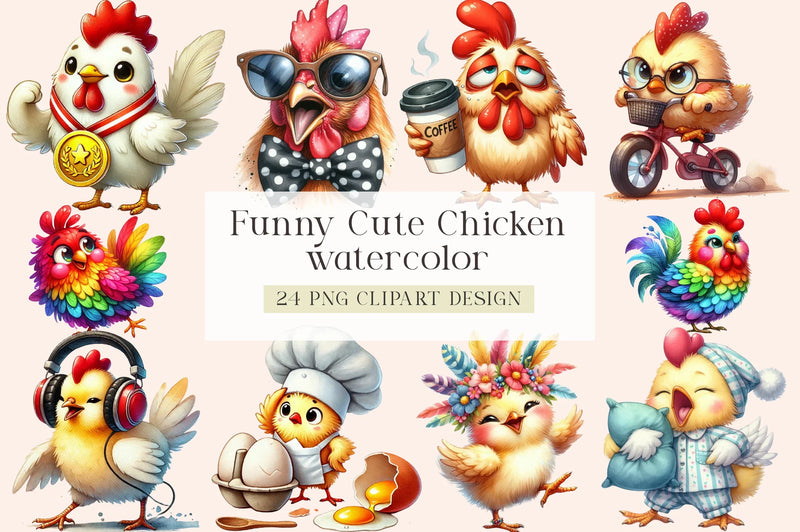 Funny Chicken Crazy Clipart Bundle - CraftNest - Digital Crafting and Art