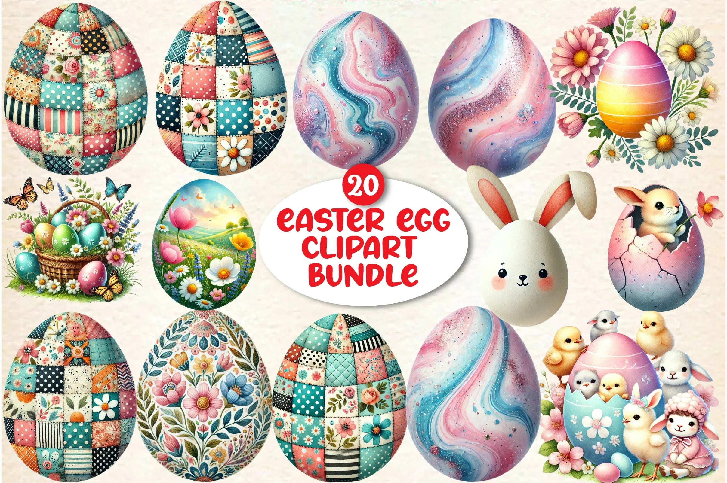 Easter Egg Clipart Bundle - CraftNest - Digital Crafting and Art