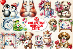 Valentine Animal Clipart Bundle - CraftNest - Digital Crafting and Art