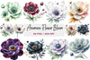 Anemone Flower Bloom Clipart Bundle 33