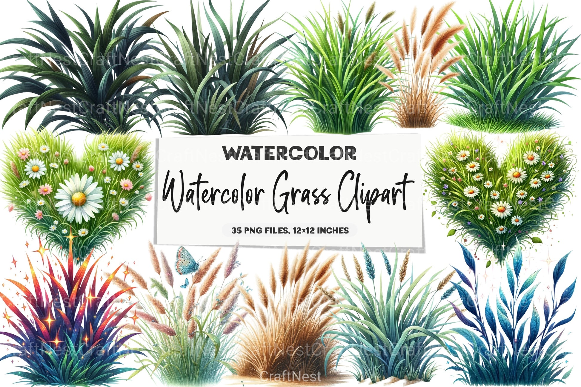 Grass Clipart Bundle for Creative Designs - CraftNest - Digital Crafting and Art
