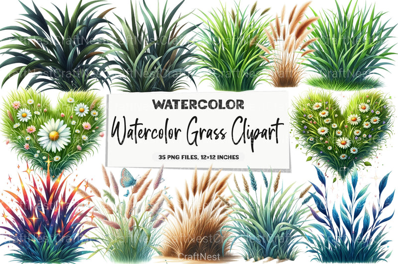 Grass Clipart Bundle for Creative Designs - CraftNest - Digital Crafting and Art