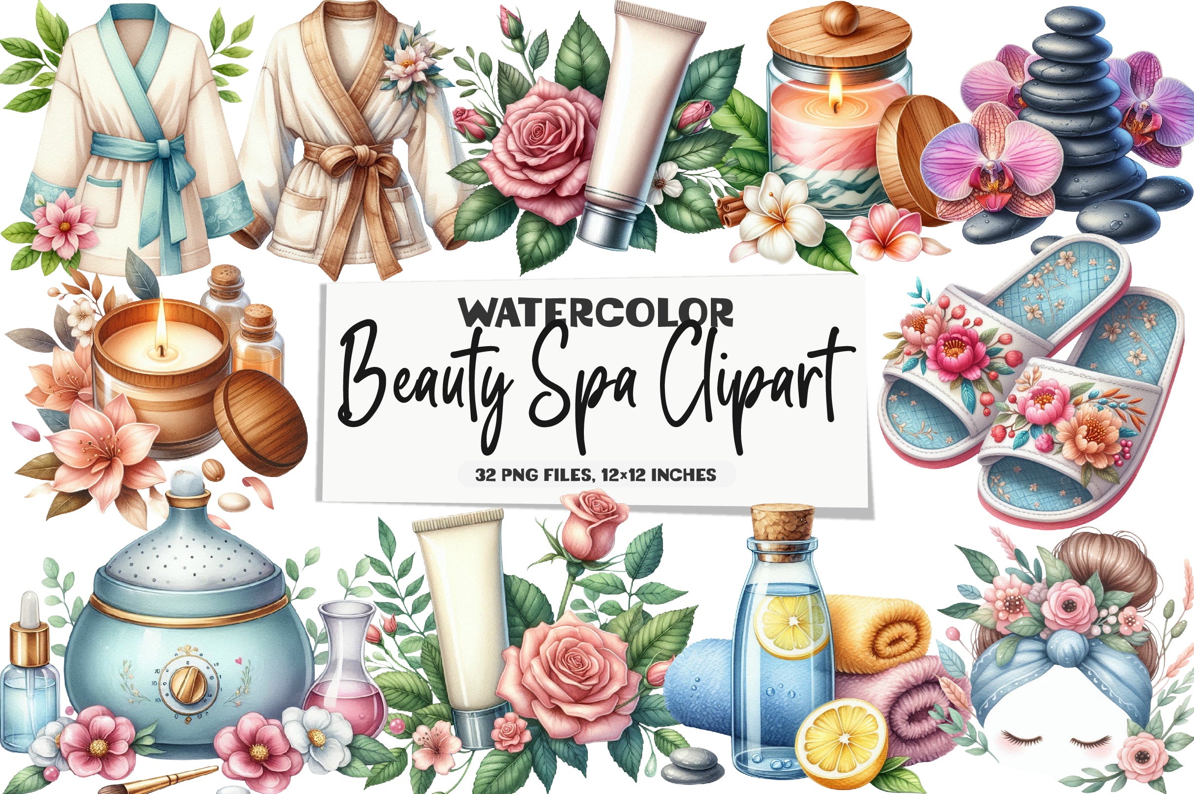 Beauty Spa Clipart Bundle