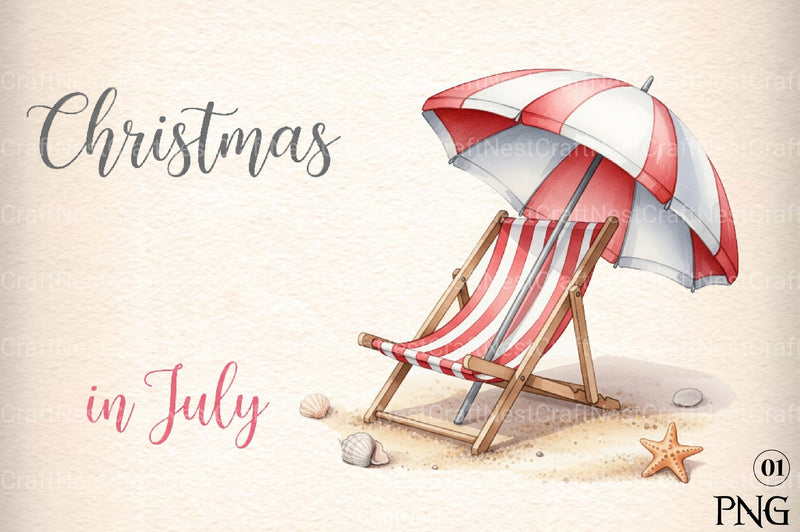 Christmas in July Funny Clipart Bundle 3 - CraftNest - Digital Crafting and Art