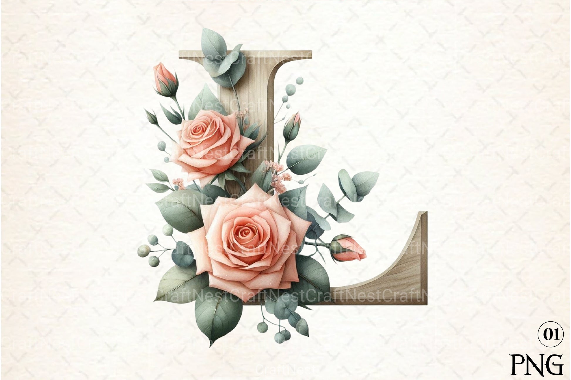 Floral Alphabet Clipart Bundle 122 - CraftNest - Digital Crafting and Art