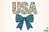 USA 4th of July Coquette Bow Flowers Clipart Bundle