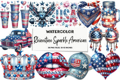 Rhinestone Sparkle American Clipart Bundle - CraftNest - Digital Crafting and Art