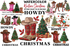 Western Christmas Clipart Bundle 99 - CraftNest - Digital Crafting and Art