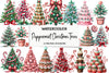 Peppermint Christmas Trees Clipart Bundle