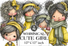 Whimsical Cute Girl Clipart Bundle