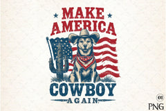 Patriotic Cowboy 4th of July Dog Clipart Bundle - CraftNest - Digital Crafting and Art