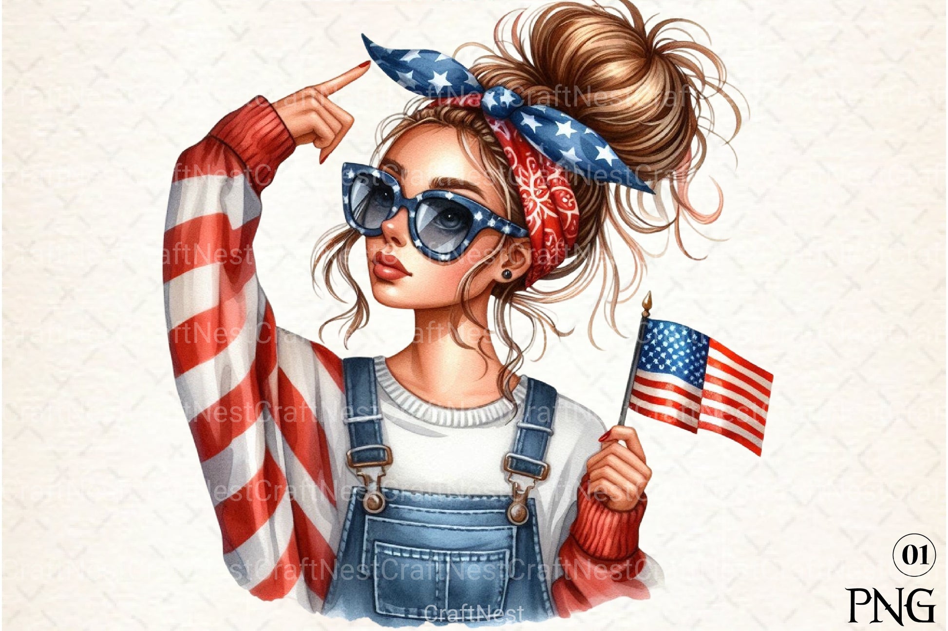 Messy Bun Bandana Mom Life Clipart Bundle 6 - CraftNest - Digital Crafting and Art