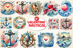 Nautical Valentine's Clipart Bundle - CraftNest - Digital Crafting and Art
