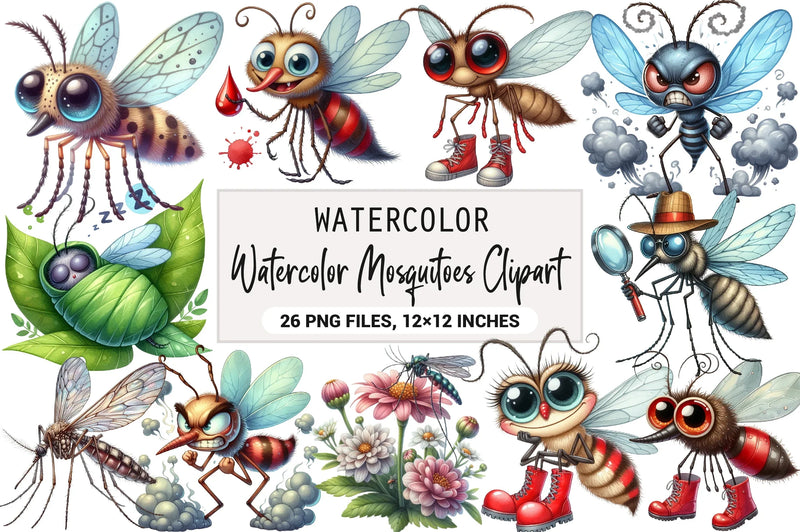 Mosquitoes Clipart Bundle - CraftNest - Digital Crafting and Art