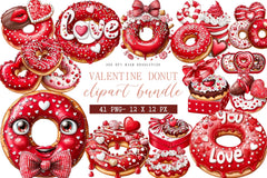 Valentine Donut Clipart Bundle - CraftNest - Digital Crafting and Art