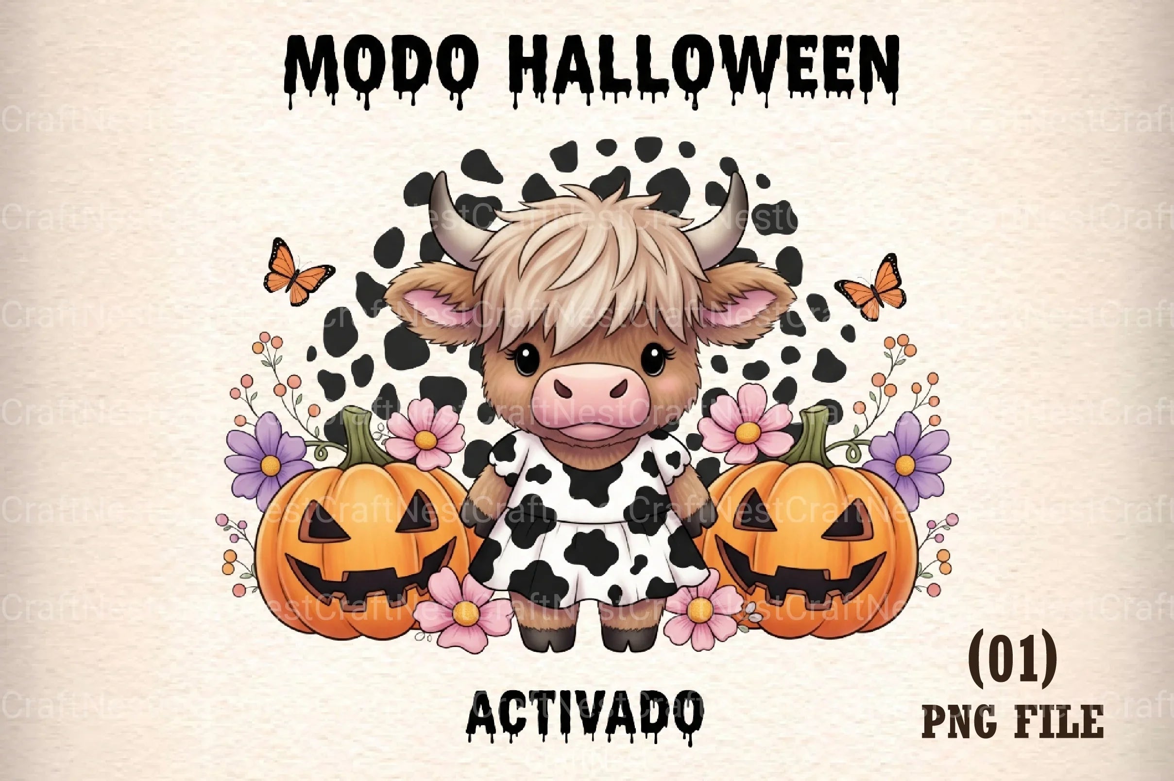 Halloween Highland Cow Clipart Bundle 99 - CraftNest - Digital Crafting and Art