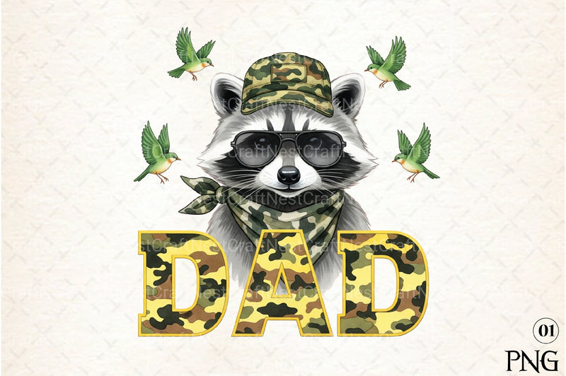 Camo Raccoon Woodland Clipart Bundle 2 - CraftNest - Digital Crafting and Art