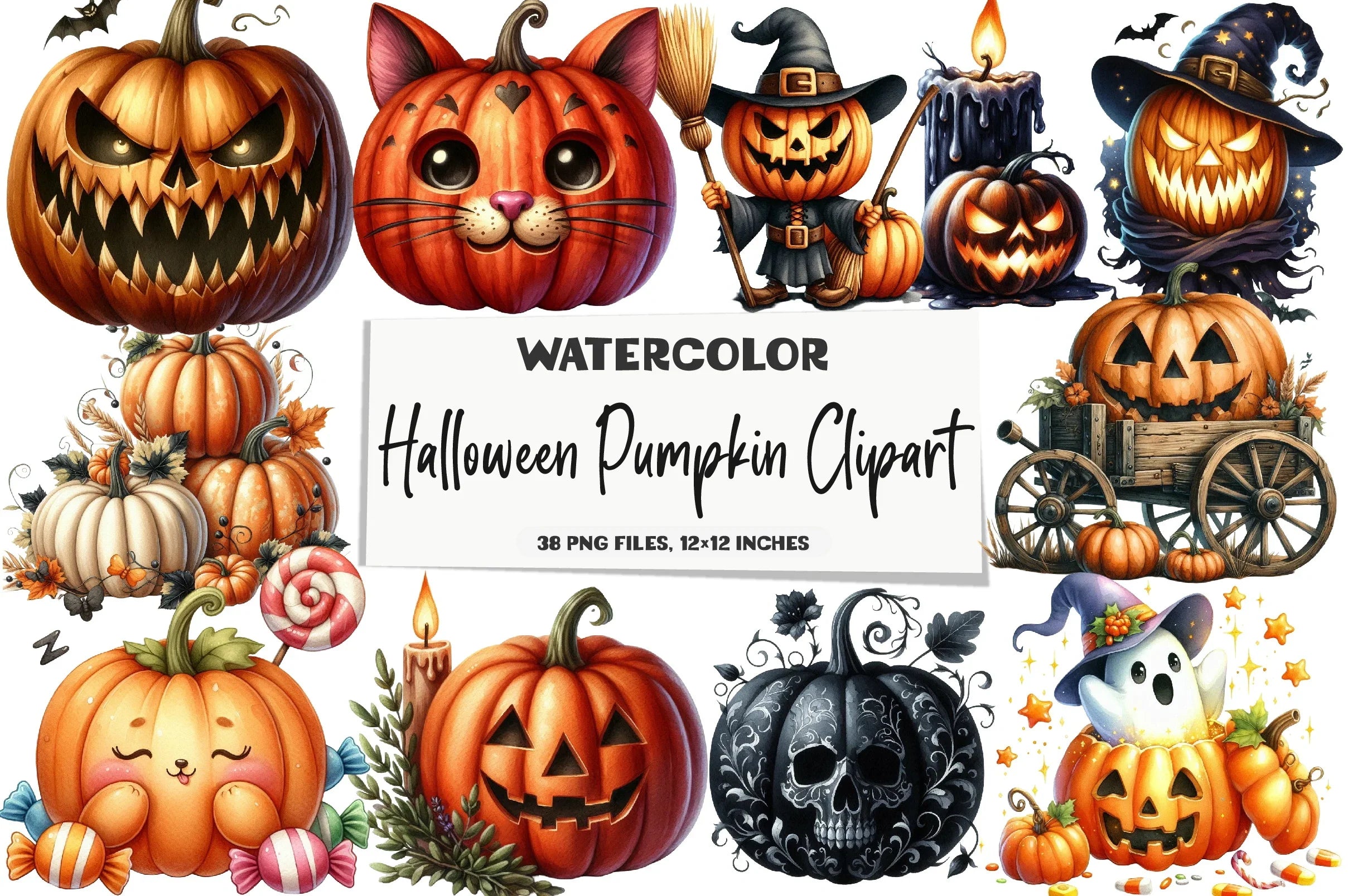 Halloween Pumpkin Clipart Bundle - CraftNest - Digital Crafting and Art