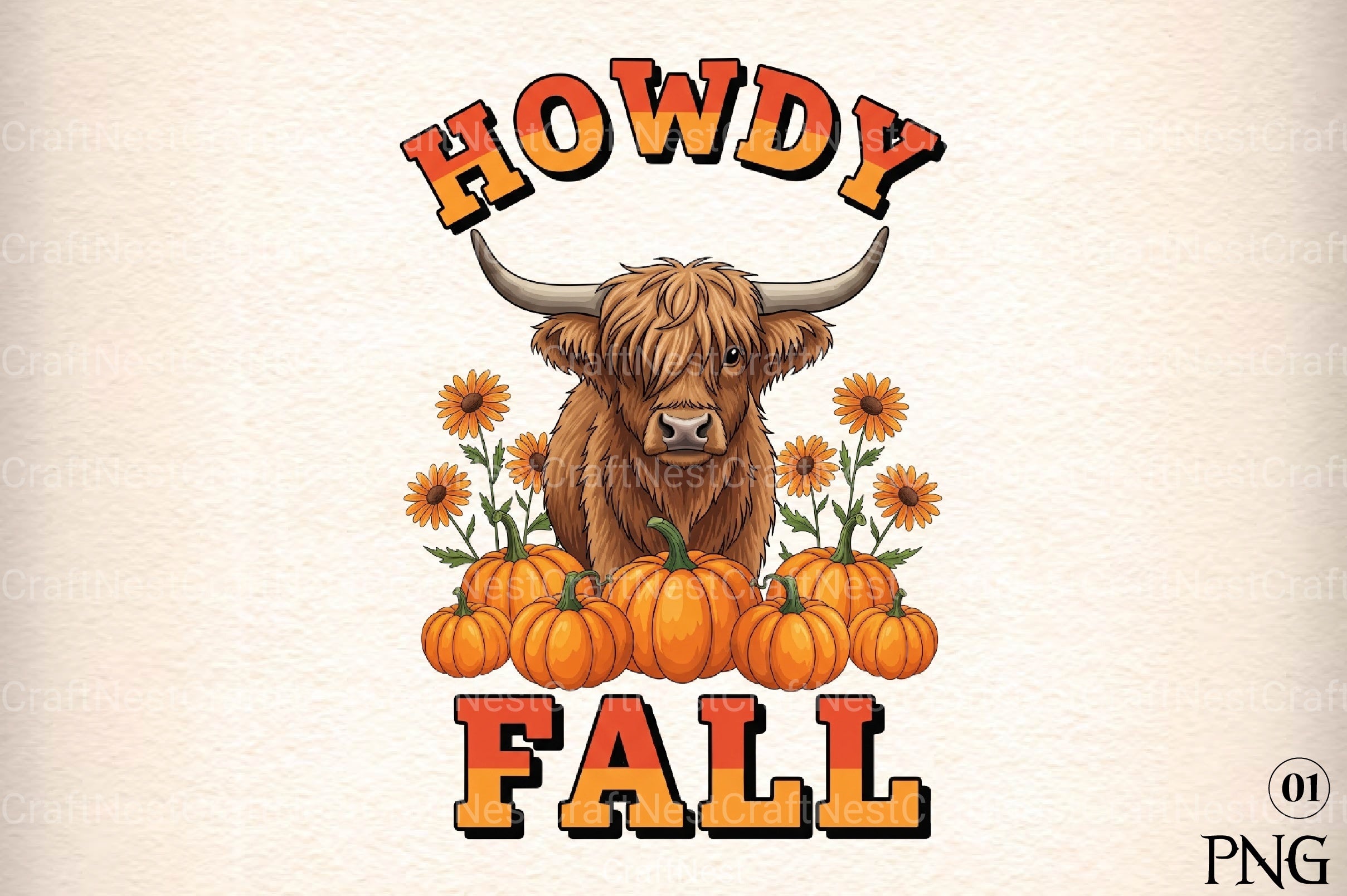 Howdy Highland Fall Graphic Clipart Bundle - CraftNest - Digital Crafting and Art