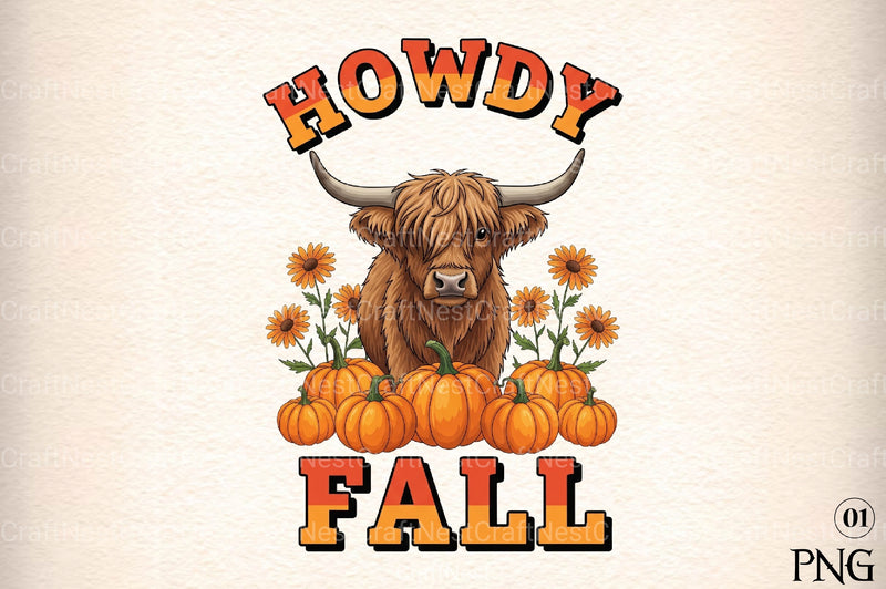 Howdy Highland Fall Graphic Clipart Bundle - CraftNest - Digital Crafting and Art