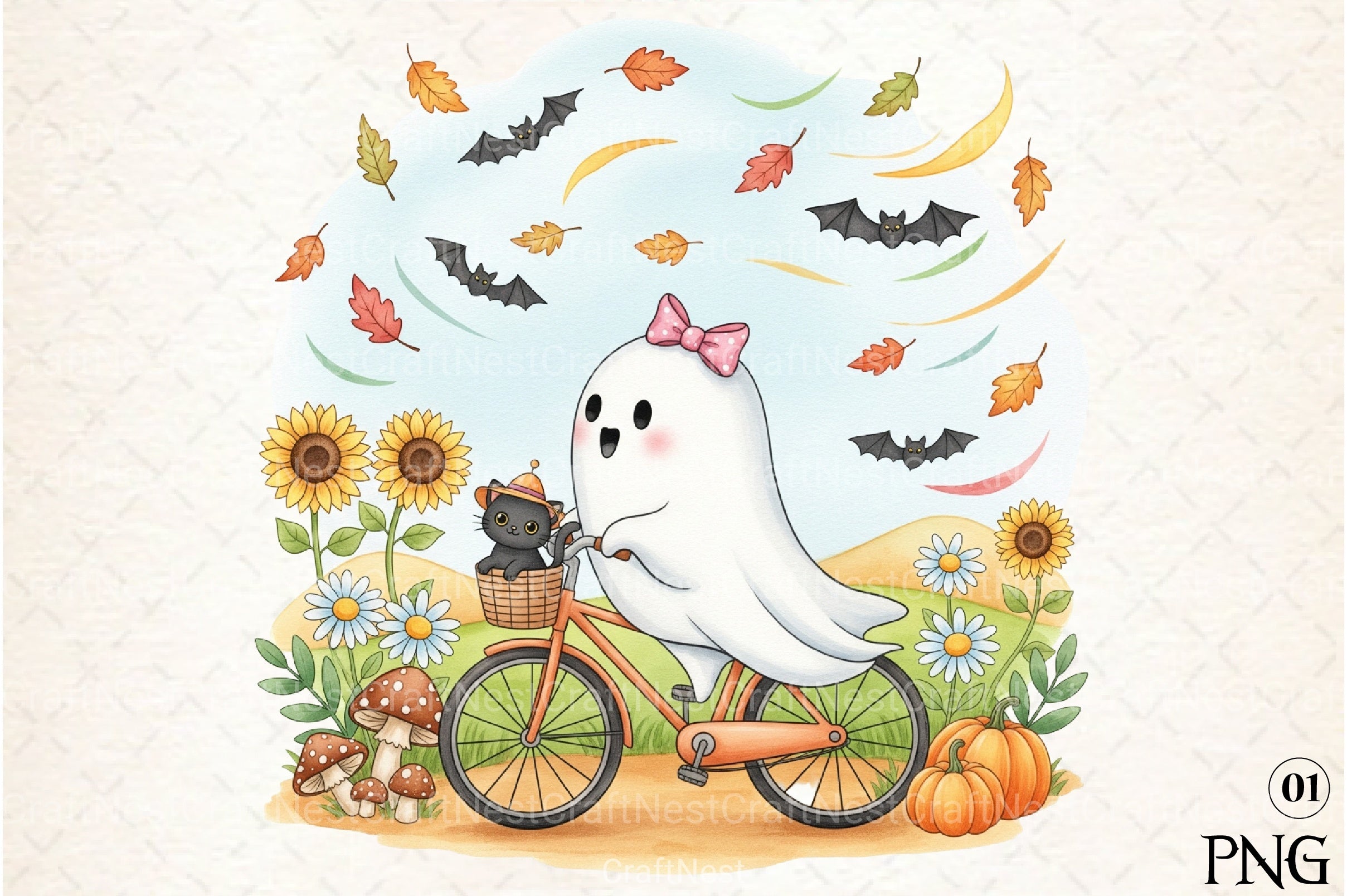 Halloween Ghost Cat Autumn Clipart Bundle - CraftNest - Digital Crafting and Art