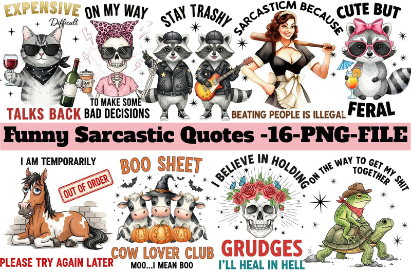 Funny Sarcastic Quotes Clipart Bundle - CraftNest - Digital Crafting and Art