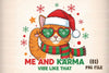 Christmas Cat Karma Quote Clipart Bundle 1