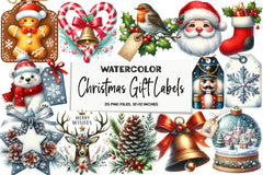 Christmas Gift Labels Clipart Bundle - CraftNest - Digital Crafting and Art