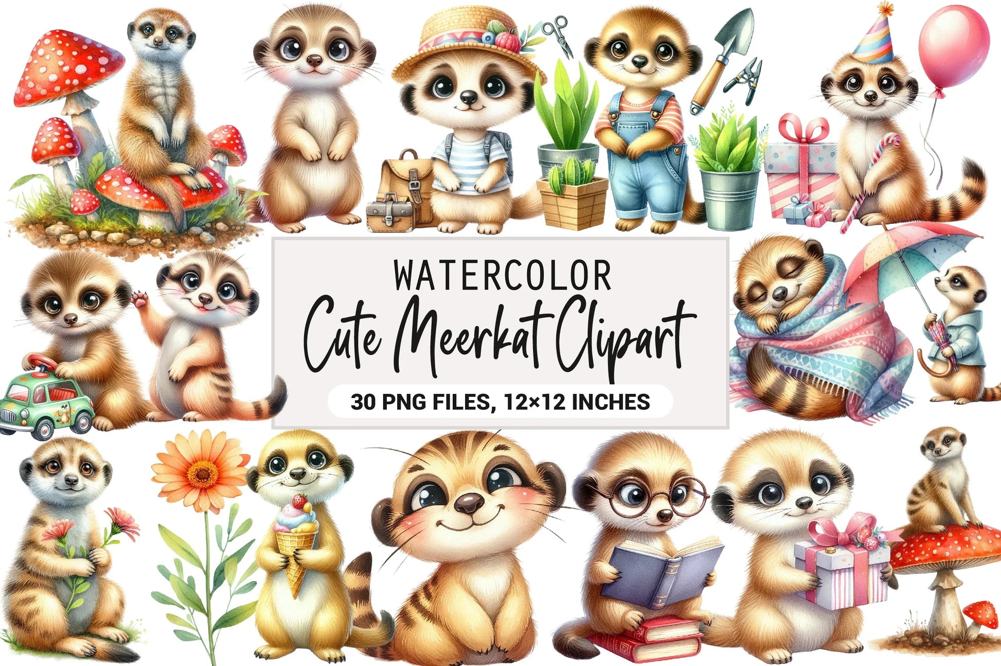 Cute Meerkat Clipart Bundle - CraftNest - Digital Crafting and Art