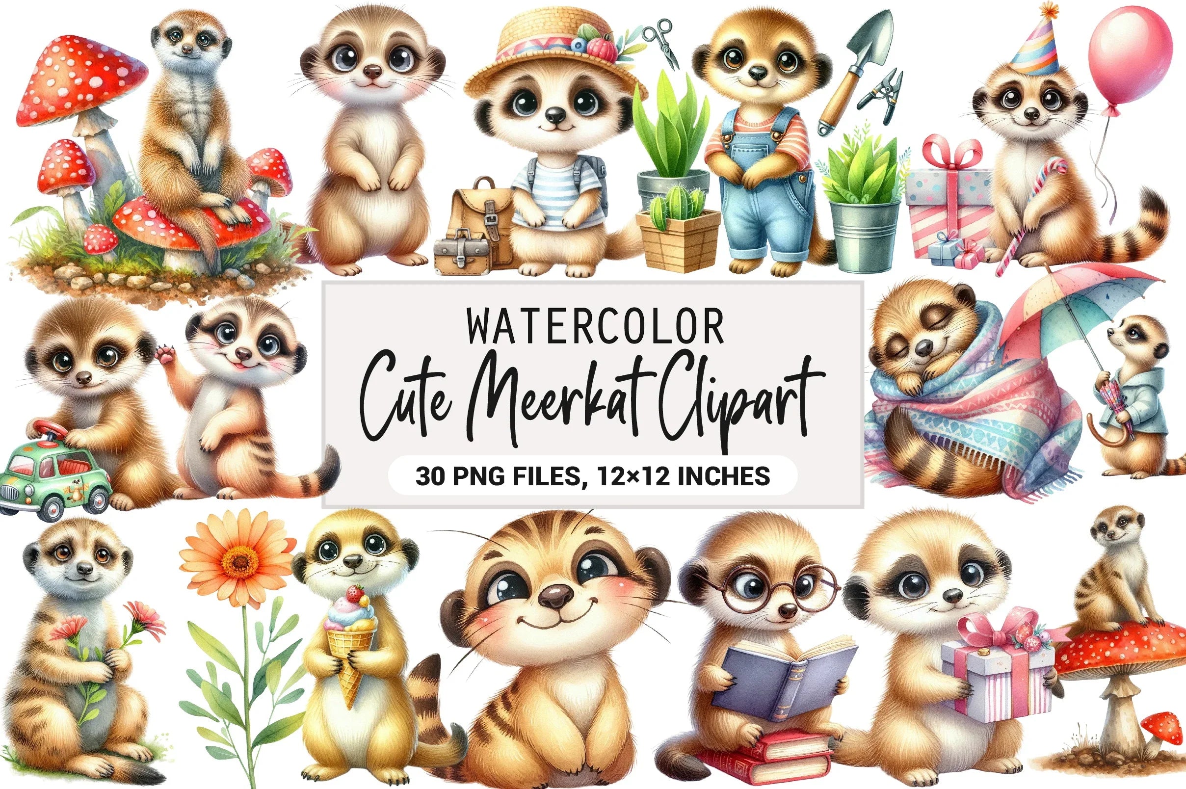 Cute Meerkat Clipart Bundle - CraftNest - Digital Crafting and Art