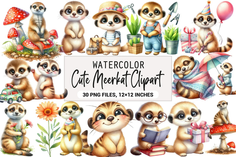Cute Meerkat Clipart Bundle - CraftNest - Digital Crafting and Art