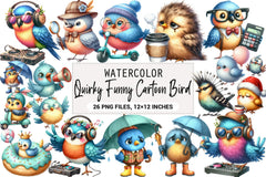 Quirky Funny Cartoon Bird Clipart Bundle - CraftNest - Digital Crafting and Art