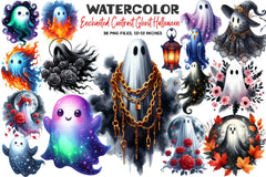 Enchanted Ghost Halloween Clipart Bundle - CraftNest - Digital Crafting and Art