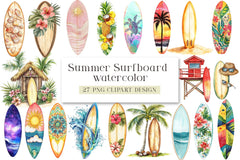 Summer Surfboard Clipart Bundle - CraftNest - Digital Crafting and Art